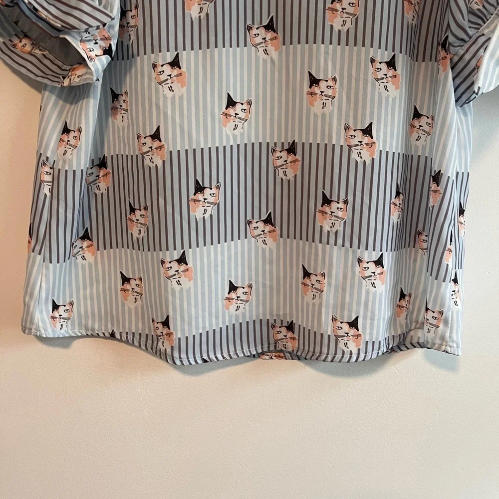 Molly Bracken Lili Sidonia Collection cat print blouse - Picture 7 of 11